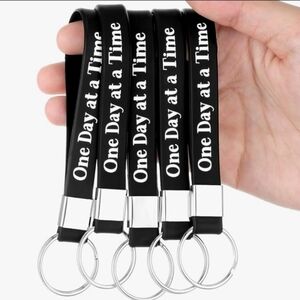 10 for $25 Inspirational One Day at a Time Silicone  Keychain 10 For $25